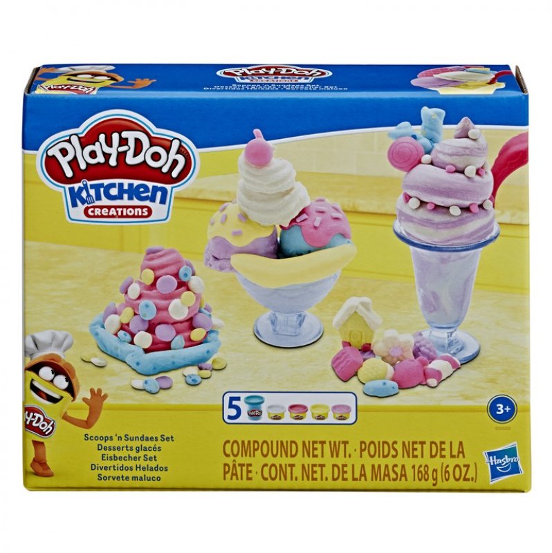 

Игровой набор массы для лепки Hasbro Play-Doh Кухонные принадлежности (E7253_E7275 Pd Scoops N Sundaes SET)