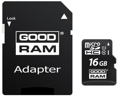 

Goodram 16GB microSDHC Class 10 Uhs I U1 + adapter (M1AA-0160R12)