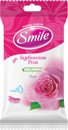 

Салфетки влажные Smile Бурбонская роза 15 шт