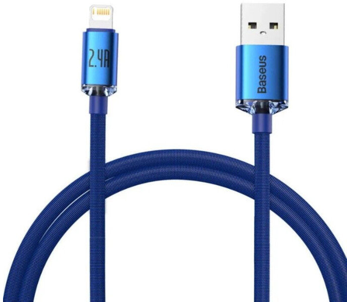 Акція на Baseus Usb Cable to Lightning Crystal Shine Series 2.4A 2m Blue (CAJY000103) від Stylus