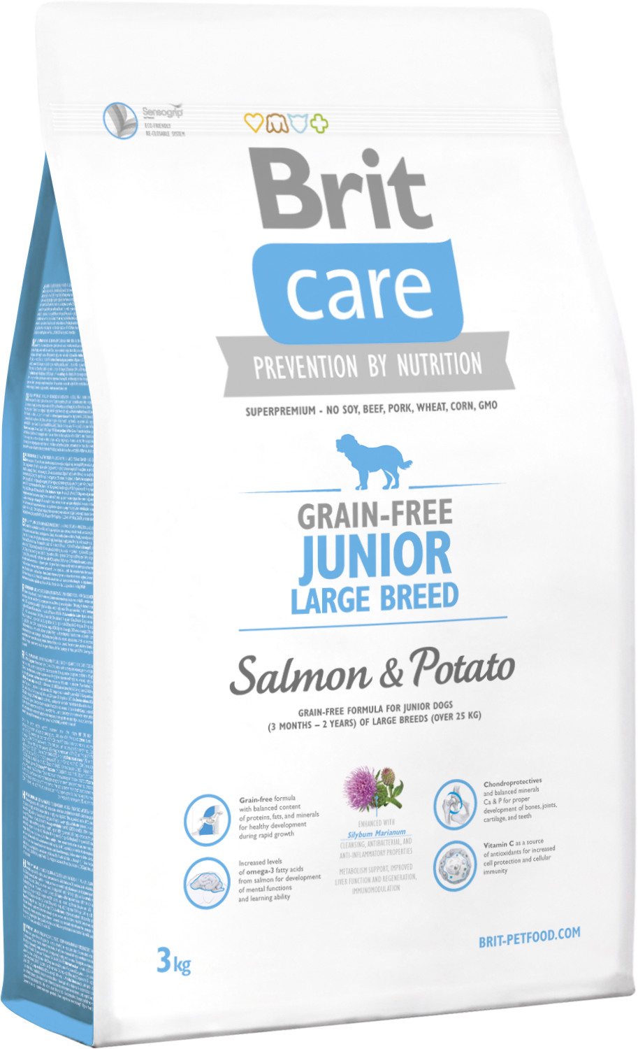 

Сухой корм для щенков гигантских пород Brit Care Gf Junior Large Breed Salmon & Potato с лососем 3 кг (8595602510108)