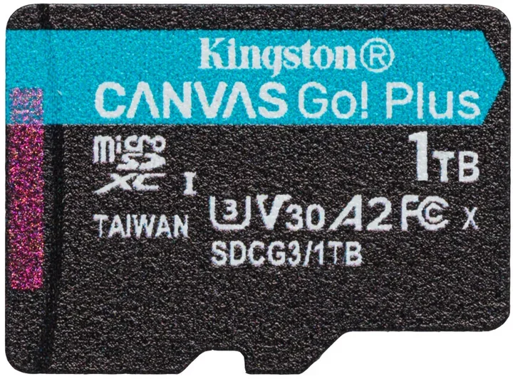 Акція на Kingston 1TB microSDXC Class 10 UHS-I U3 V30 A2 Canvas Go Plus (SDCG3/1TBSP) від Stylus