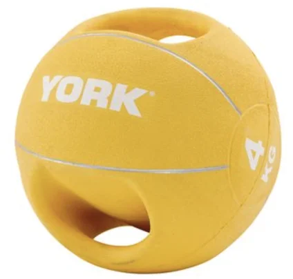 Акція на York Fitness медбол с двумя ручками 4 кг желтый (20014961807305) від Stylus
