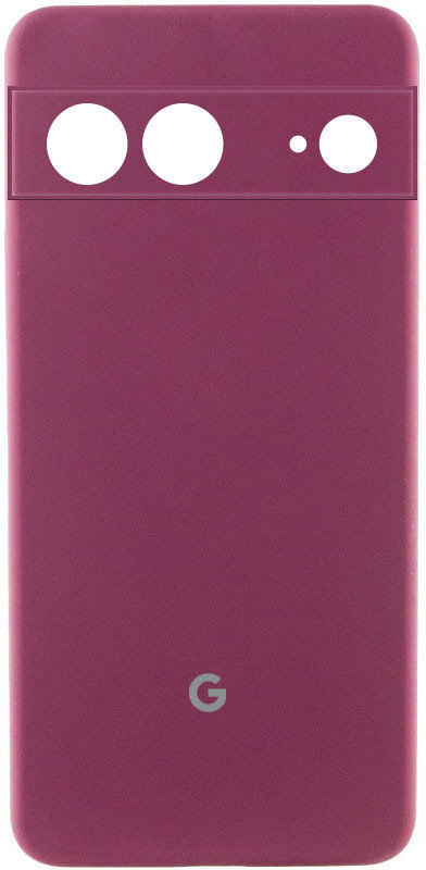 

Lakshmi Premium Silicone Case with Logo Full Camera Plum for Google Pixel 7a