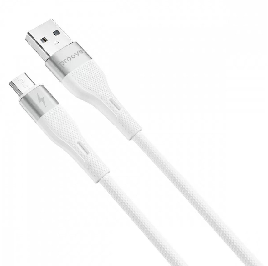 Акція на Proove Usb Cable to microUSB Light Silicone 2.4A 1m White від Stylus