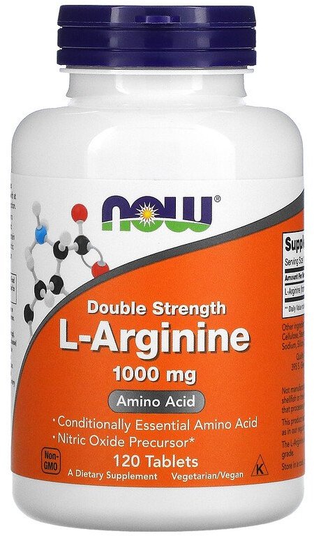 

Now Foods L-Arginine 1000 mg L-Аргинин двойная концентрация 120 таблеток