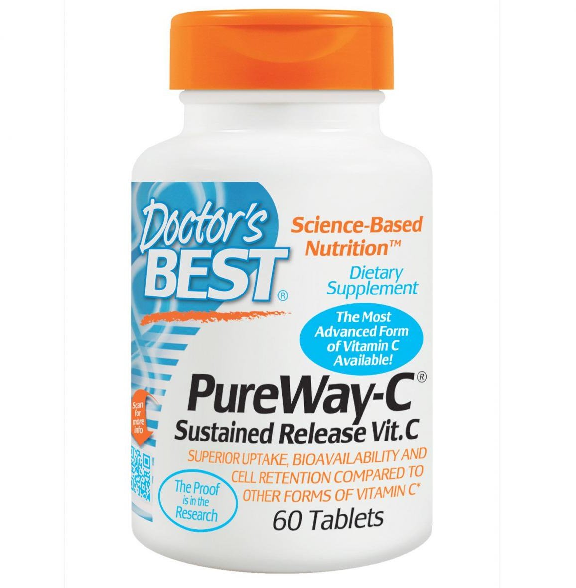 

Doctor's Best Pure Way-C 60 tabs 12-годинний вітамін С