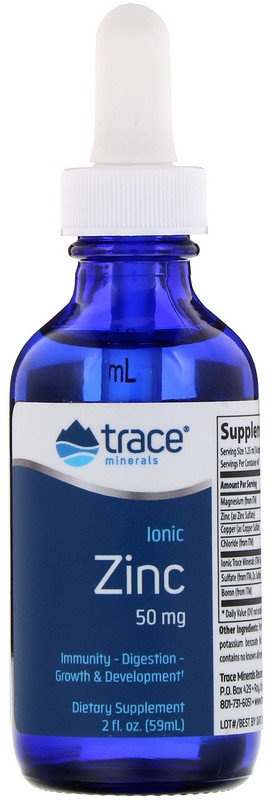 

Trace Minerals Research, Ionic Zinc, 50 mg, 2 fl oz (59 ml) (TMR-00019)