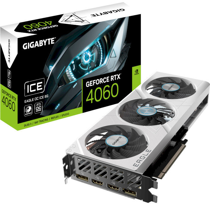 Акція на Gigabyte GeForce Rtx 4060 Eagle Oc Ice 8G (GV-N4060EAGLEOC ICE-8GD) від Stylus