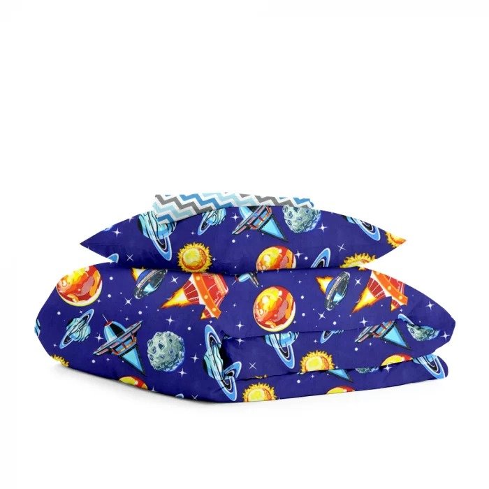

Комплект постельного белья Cosas Comet Space Blue Zigzag детский (4822052095645)