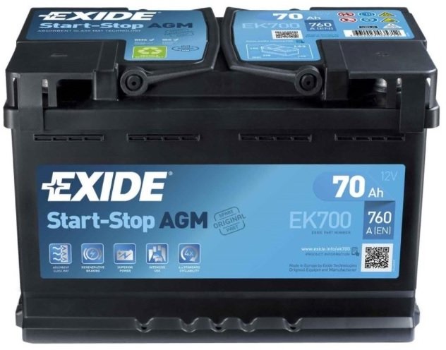 Акція на Автомобільний акумулятор Exide Agm 6СТ-70 Євро (EK700) від Y.UA