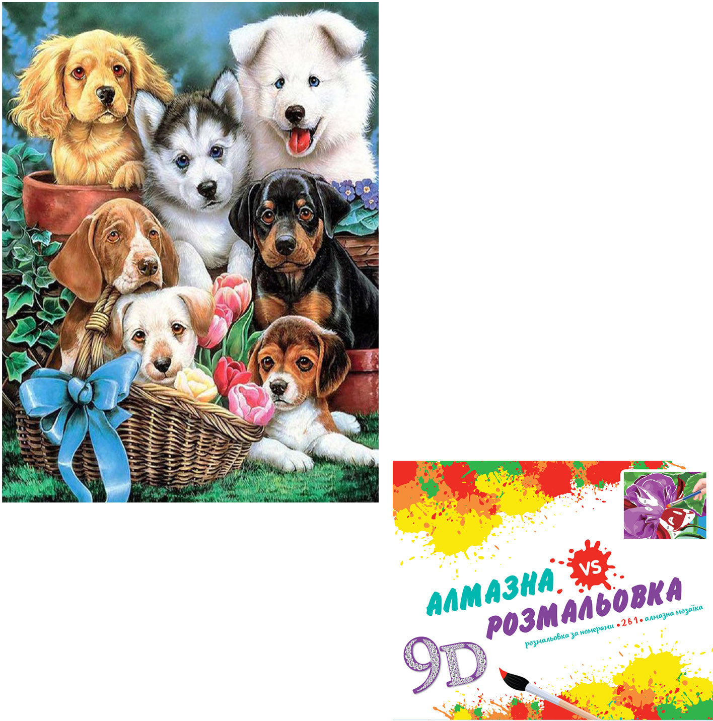 

Картина 3-D эффект CY2253 2в1 Алмазная мозаика+раскраска, 40х50 см