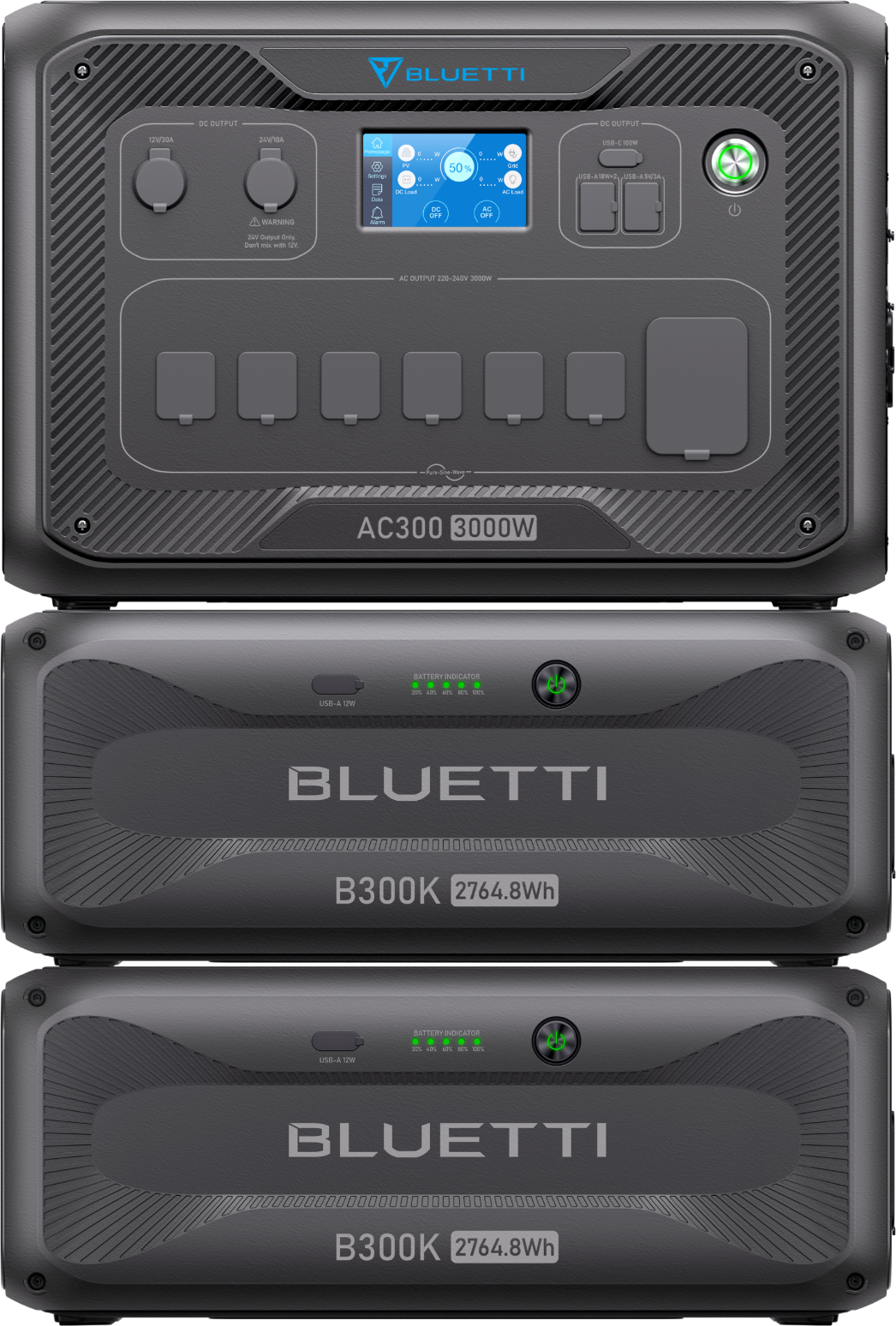 

Зарядная станция Bluetti AC300 3000W + 2 Home Battery Backup B300K 5529.6Wh