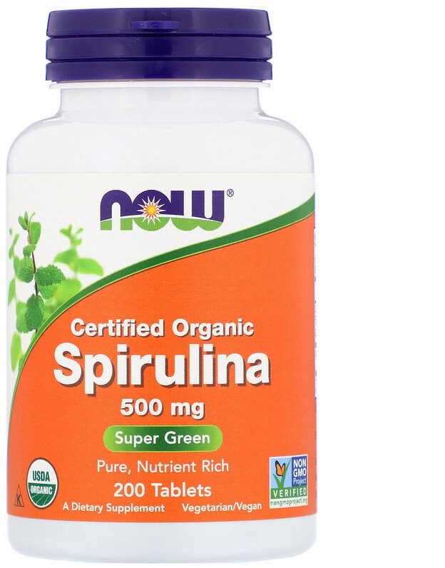 

Now Foods Certified Organic Spirulina, 500 mg, 200 Tablets (NF2698)