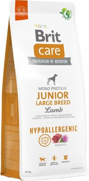 Акція на Сухий корм Brit Care Dog Hypoallergenic Junior Large Breed для молодих собак великих порід з ягнятком 12кг (8595602559046) від Y.UA