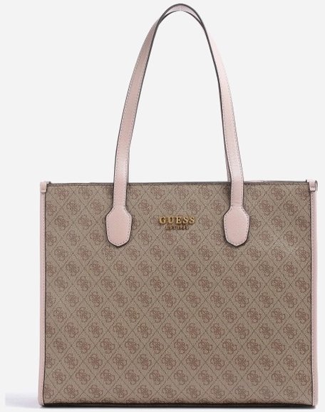 

Женская сумка тоут Guess Silvana Girlfriend Tote светло-коричневая (HWSN8665240-LLR)