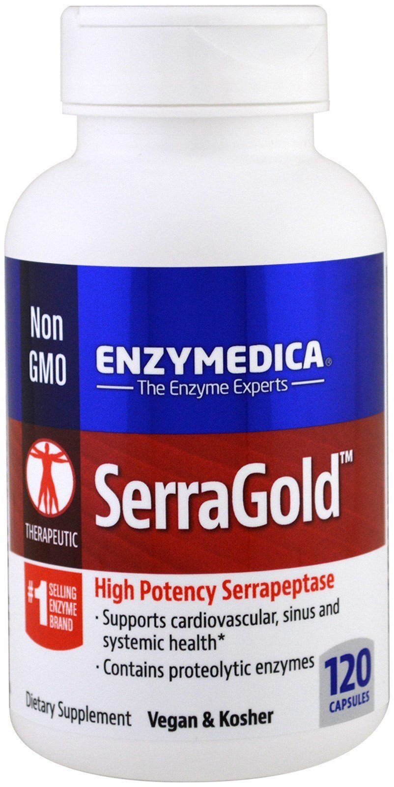 Акція на Enzymedica SerraGold High Potency Serrapeptase Серрапептаза 120 капсул від Stylus