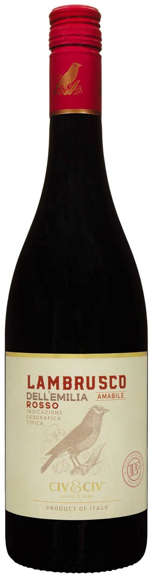 

Вино напівгристе Civ&Civ Lambrusco dell'emilia Rosso Amabile червоне напівсолодке 0.75 л (FSH_8001929316953)