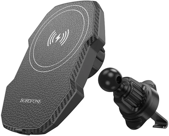 Акція на Borofone Car Holder Air Vent BH215 Wireless Charger 15W Black від Stylus