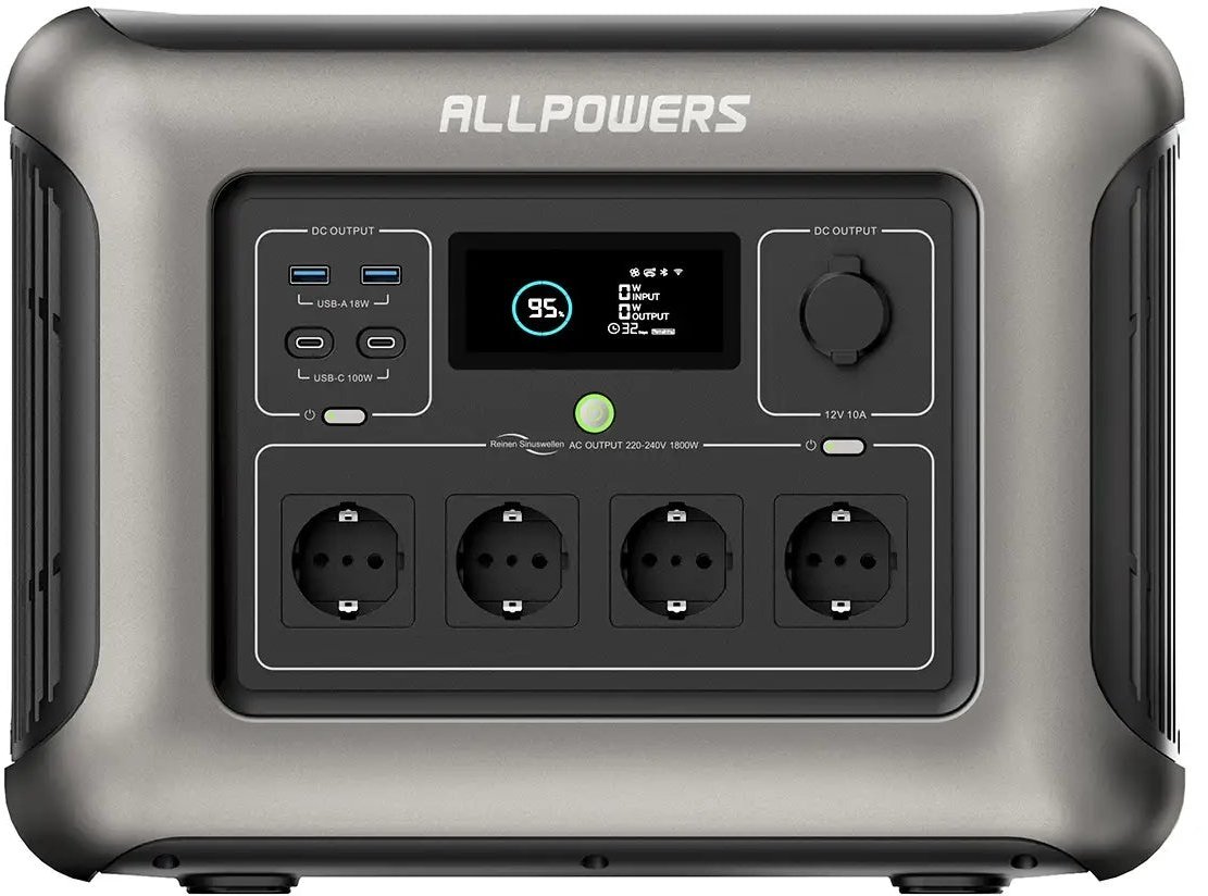 

Зарядна станція Allpowers R1500 1152Wh 1800W LiFeP04 Grey