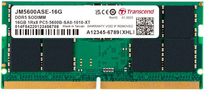 Акція на Transcend 32 Gb SO-DIMM DDR5 5600 MHz JetRam (JM5600ASE-32G) від Stylus