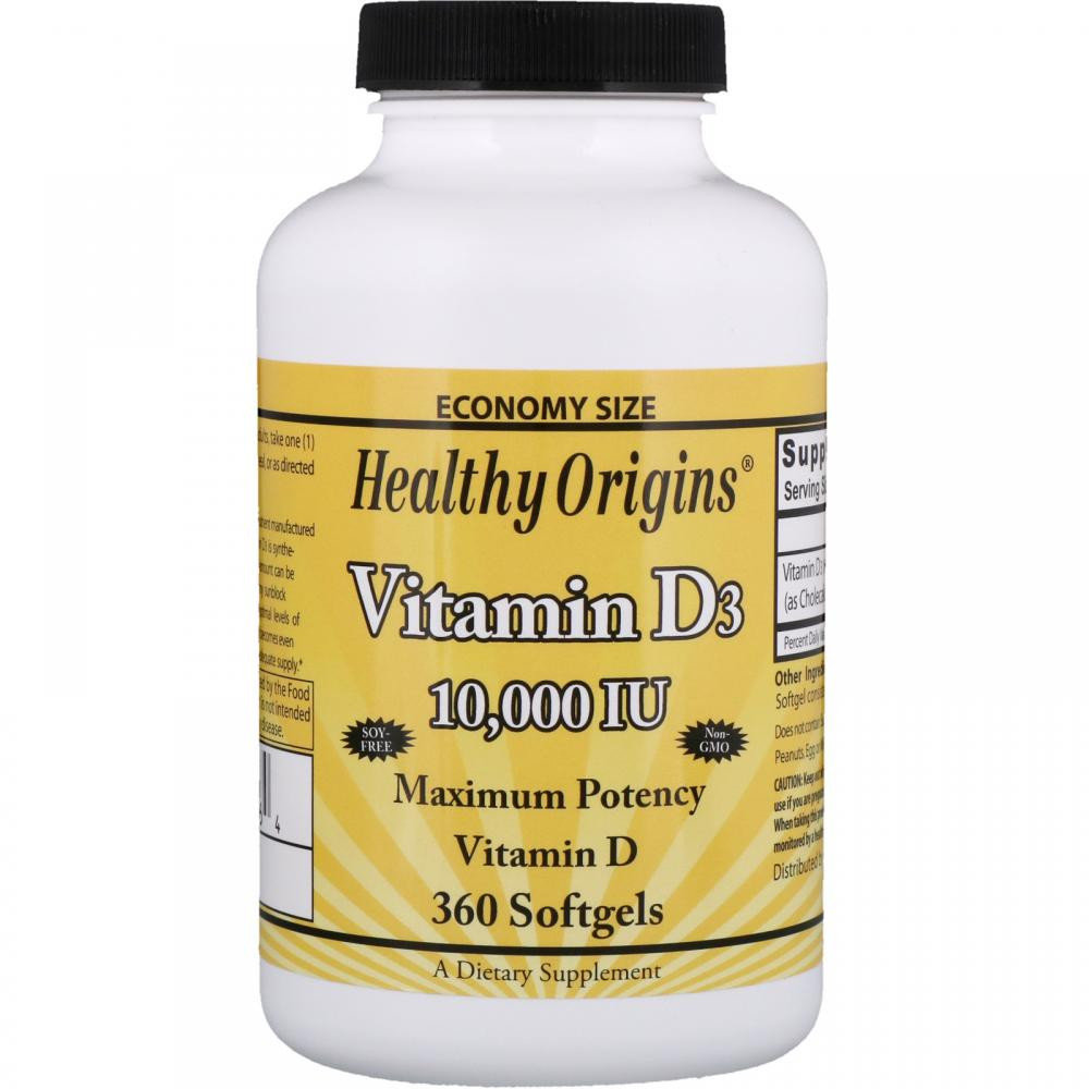 

Healthy Origins Vitamin D3 Gels 10,000 Iu (Lanolin) 360 caps Витамин D3