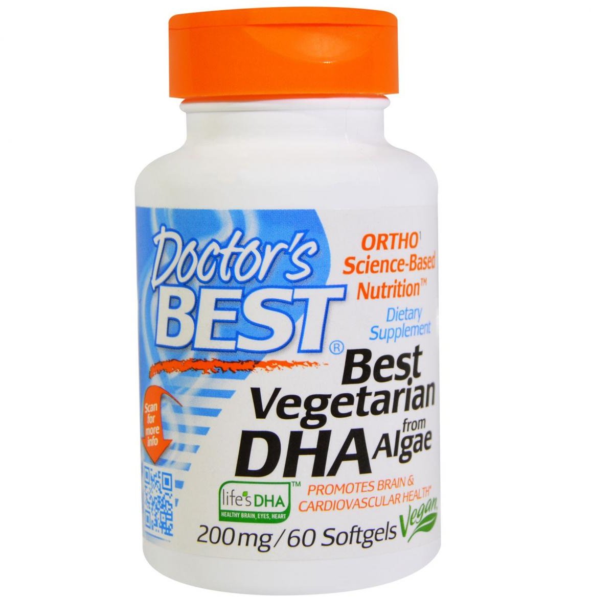 

Doctor's Best Best Vegetarian Dha from Algae 200 mg 60 caps Веганский Dha на основе водорослей