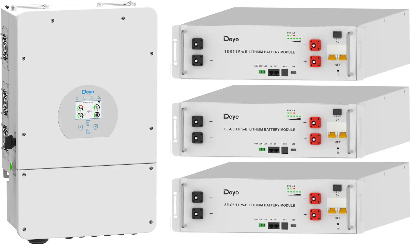 

Система зберігання енергії Deye SUN-12K-SG04LP3-EU 12kWh + Deye SE-G5.1 Pro-B 15.36kWh 3BAT LiFePO4 6000 циклів