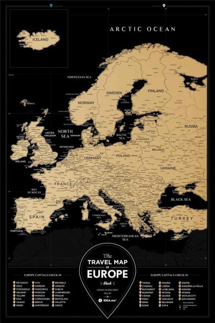 

Скретч-карта 1DEA.me Travel map Black Europe ukr (40*60см)