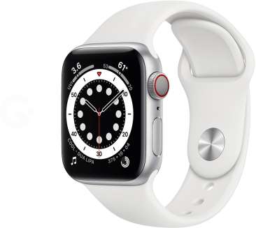 

Apple Watch Series 6 40mm GPS+LTE Silver Aluminum Case with White Sport Band (M02N3)