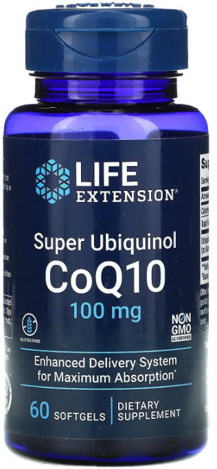 

Life Extension Super Ubiquinol CoQ10 Суперубіхінол та коензим Q10 100 мг 60 капсул