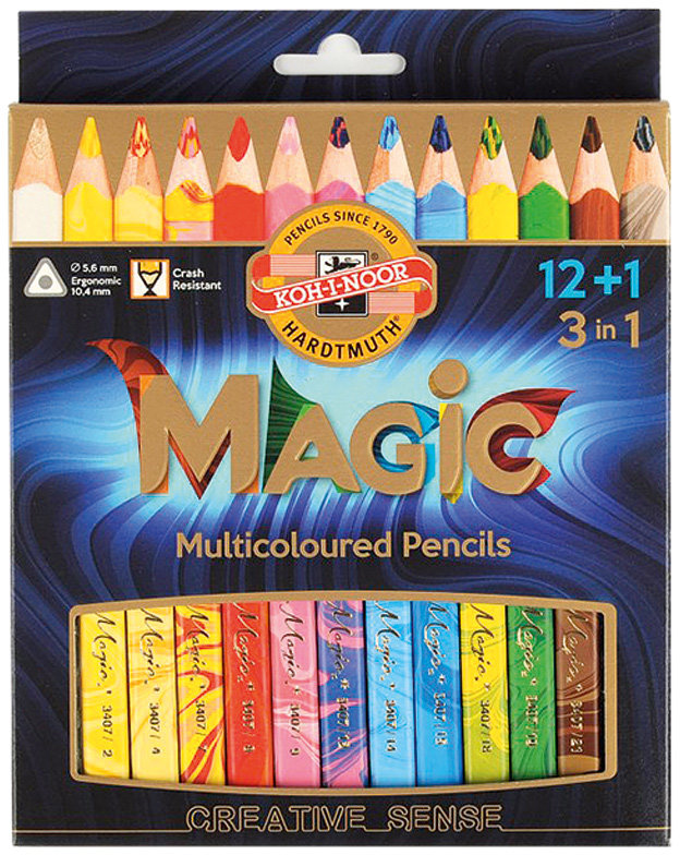 

Набор карандашей KOH-I-NOOR Magic 3в1, 12+1 цветные (340801)