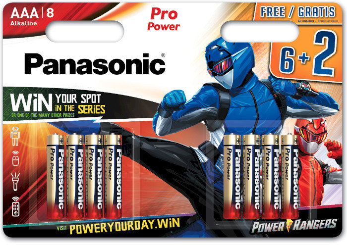 

Panasonic Aaa LR03 Pro Power 8шт Power Rangers (LR03XEG/8B2FPR)