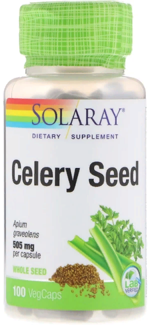 

Solaray, Celery Seed, 505 mg, 100 VegCaps (SOR-01154)