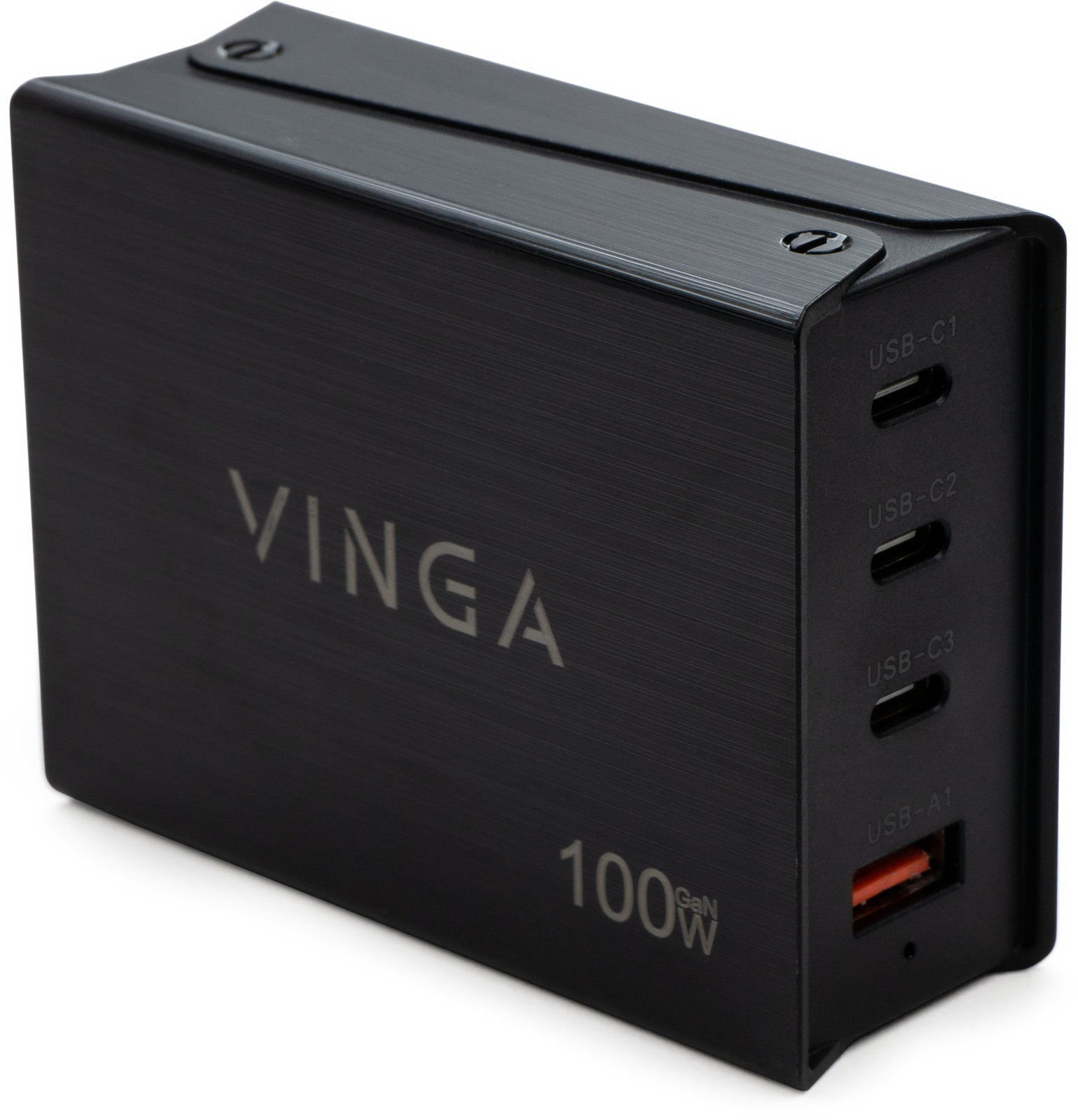 Акція на Vinga Wall Charger USB+3xUSB-C GaN 100W Pd Black (VCPCH100CB) від Stylus