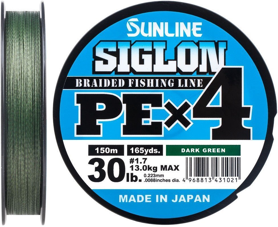 

Шнур Sunline Siglon Pe х4 150м, #1.7/0.223мм, 30lb/13.0кг, темно-зеленый (1658.09.22)