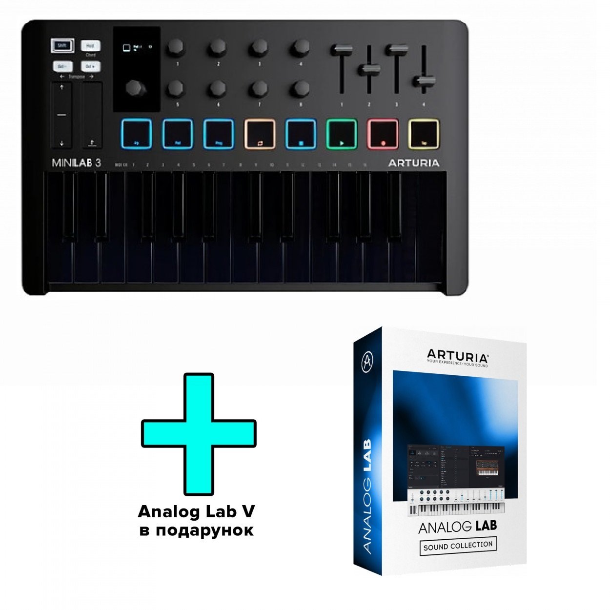 

MIDI-клавиатура Arturia MiniLab 3 Deep Black + Arturia Analog Lab V