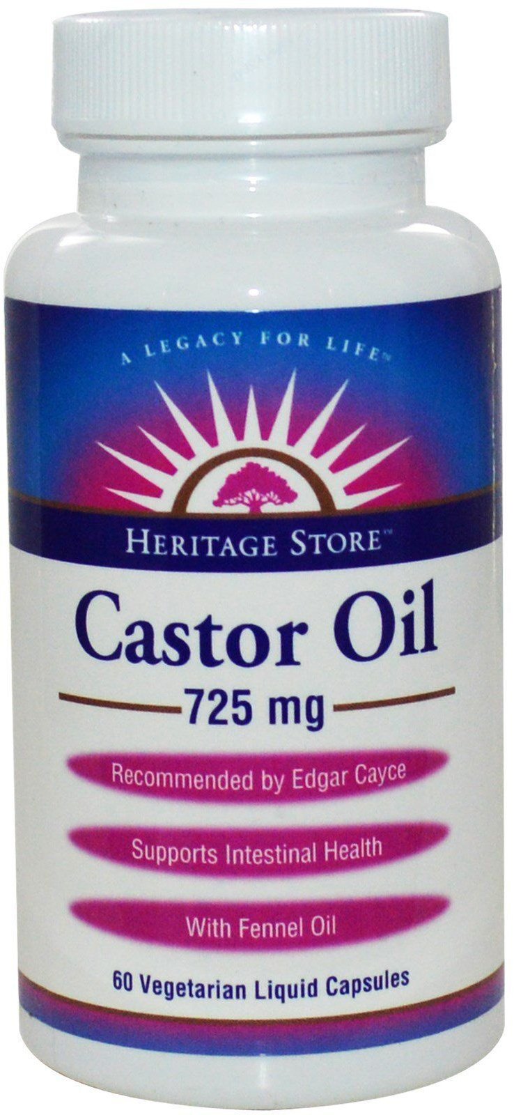 Акція на Heritage Products Castor Oil 725 mg Касторовое масло 60 гелевых капсул від Stylus