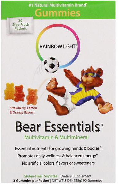 

Rainbow Light Bear Essentials Multivitamin & Multimineral 30x3 Packets Strawberry Lemon & Orange Flavors (RLT-12002)