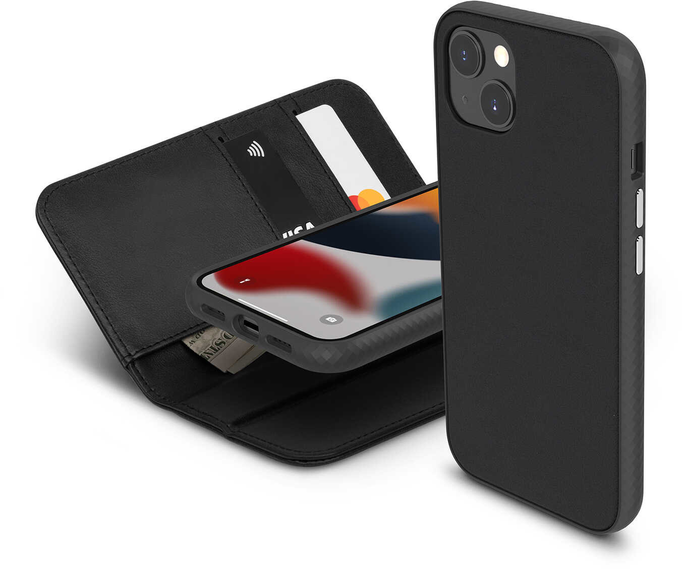 

Moshi Overture Case with Detachable Magnetic Wallet Jet Black (99MO133012) for iPhone 13