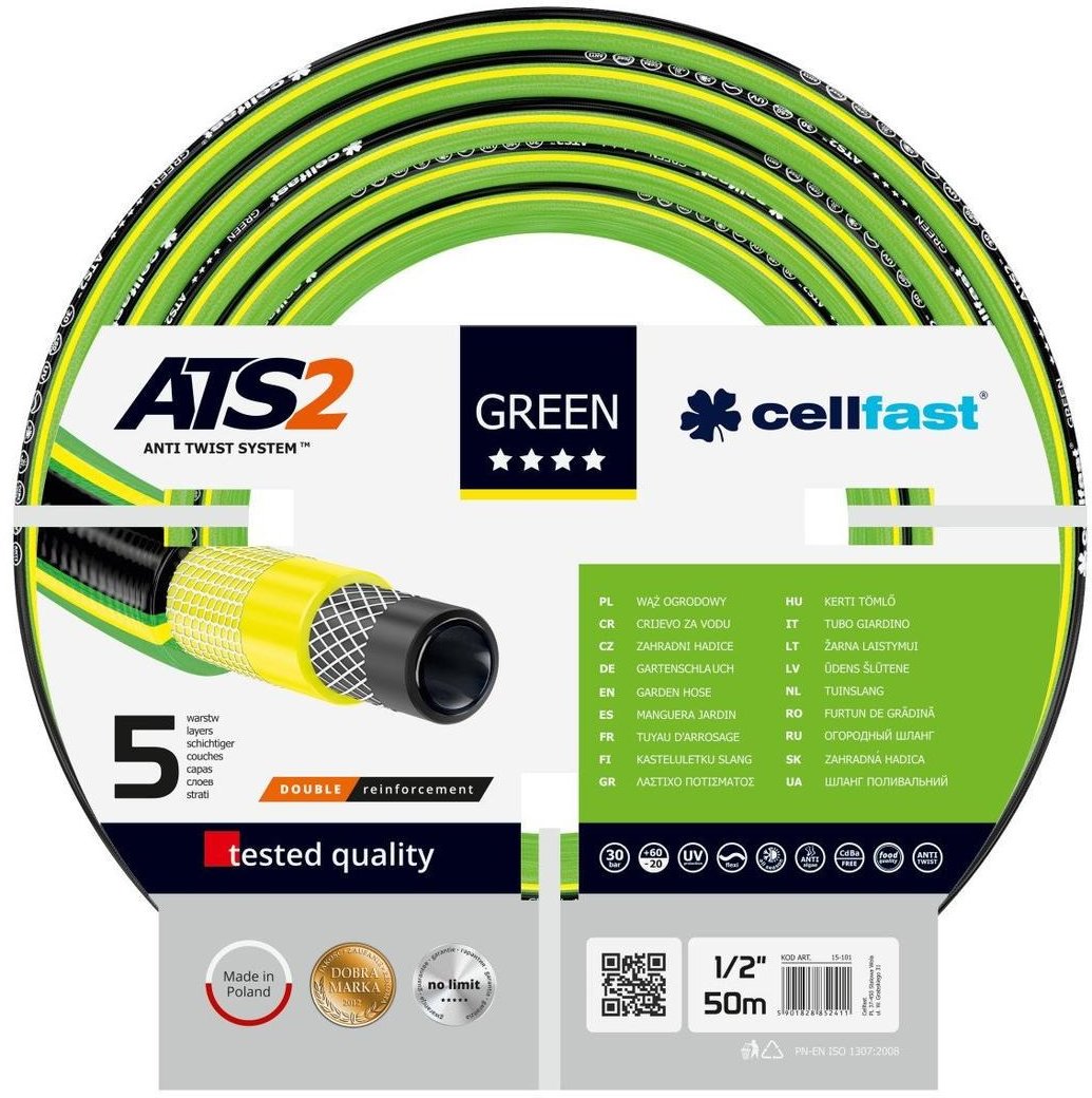 Акція на Шланг Cellfast садовий 15-101 (Green Ats 1/2'' 50 м) від Y.UA