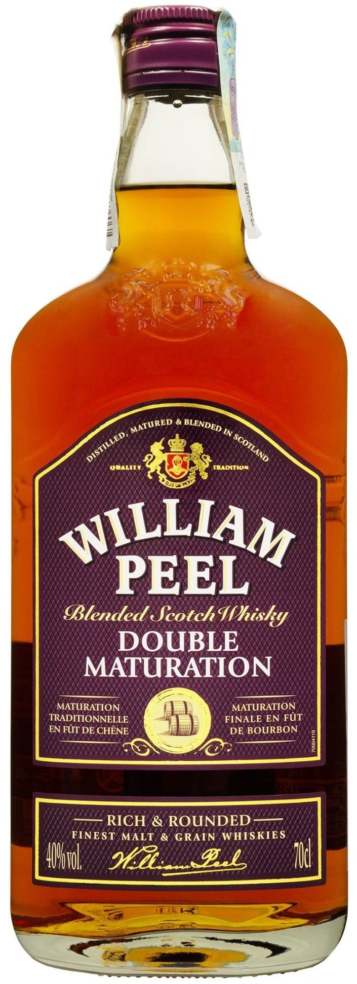 

Виски William Peel Double Maturation Blended Scotch 40% 0.7 л (FSH_3107872007025)