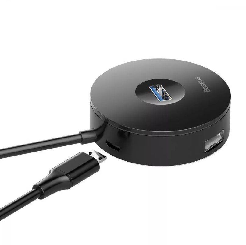 Акція на Baseus Adapter Round Box Usb to USB3.0+3xUSB2.0 Black (CAHUB-U01) від Stylus