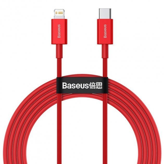 

Baseus Cable USB-C to Lightning Superior Series Pd 20W 2m Red (CATLYS-C09)