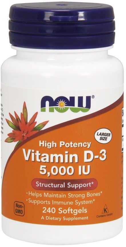 

Now Foods Vitamin D-3 5,000 Iu Softgels 240 caps