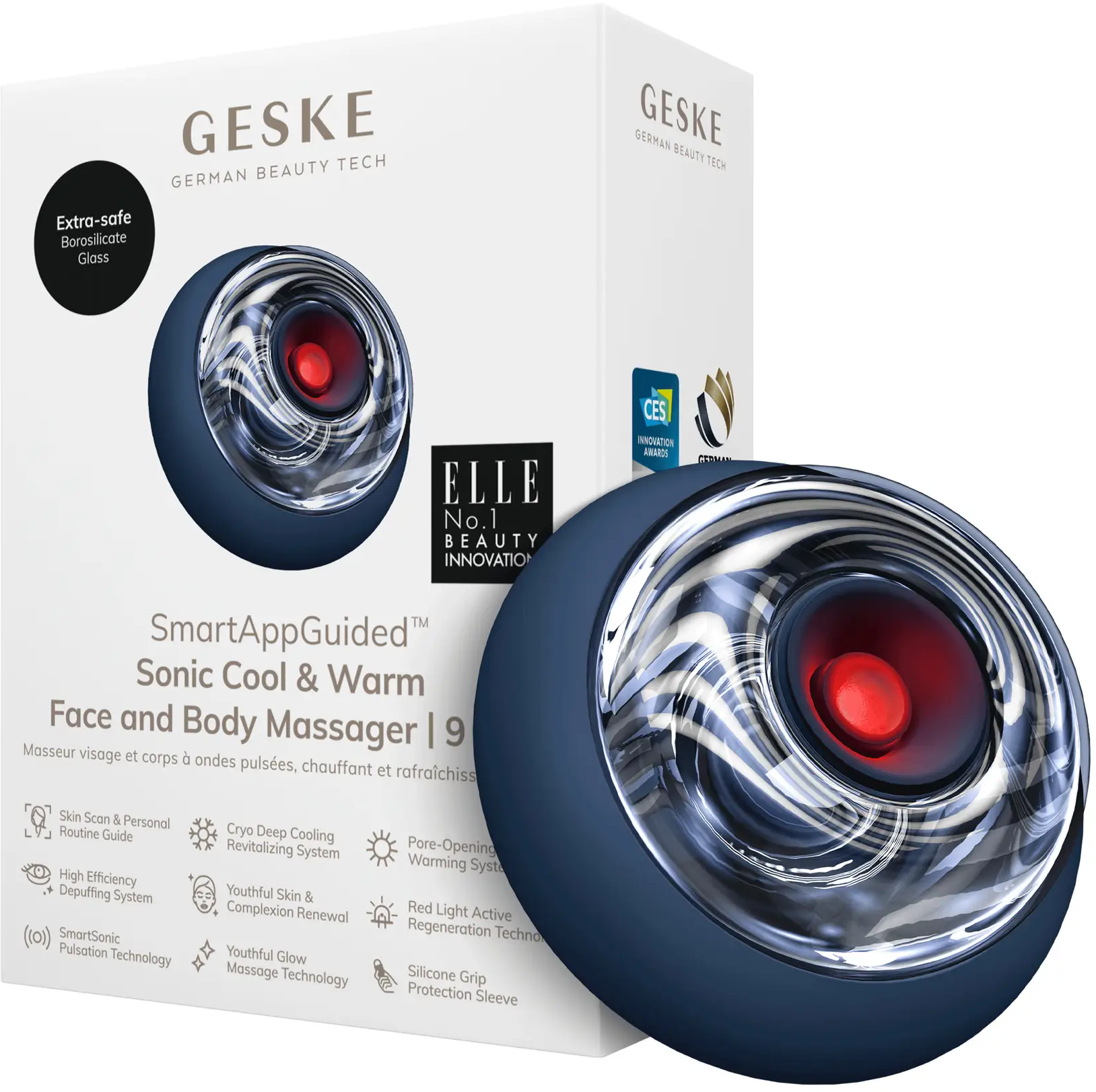 

Geske Sonic Cool&Warm Face and Body Massager 9в1 midnight