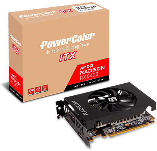 Акція на PowerColor Amd Radeon Rx 6400 Itx 4GB GDDR6 (AXRX 6400 4GBD6-DH) від Stylus