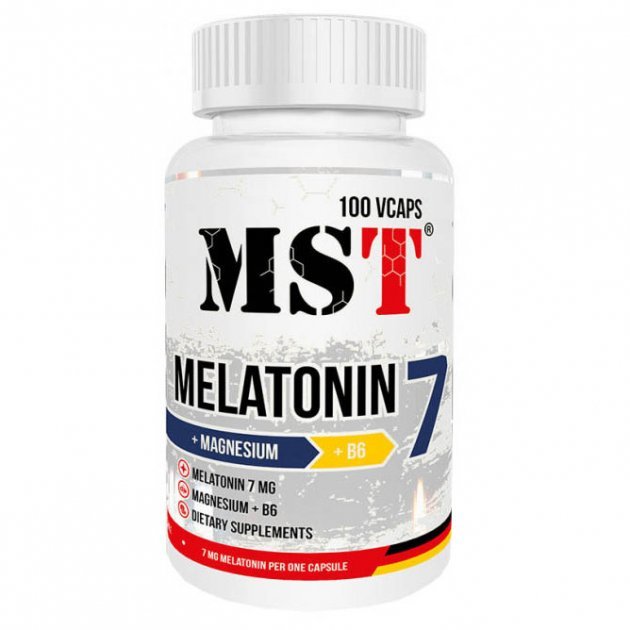 

Mst Melatonin 7 + Magnesium + B6 Мелатонин + Магний 100 вегакапсул