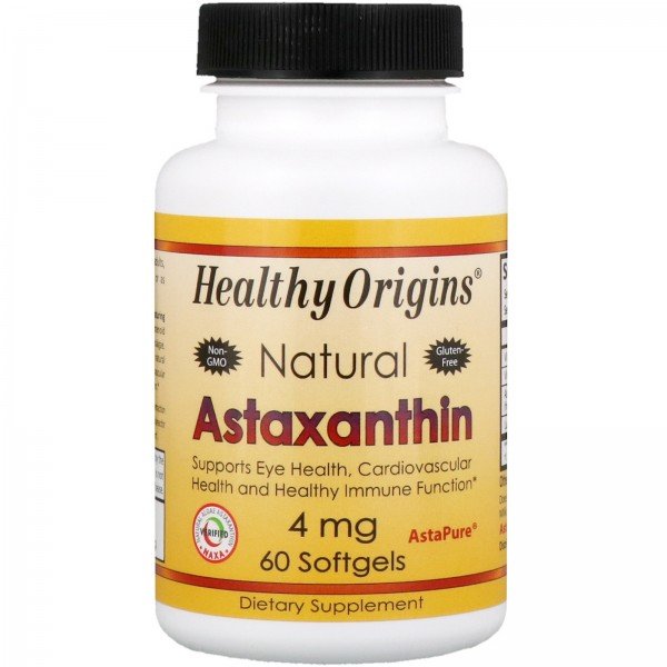 Акція на Healthy Origins Astaxanthin 4 mg Астаксантин тройной силы 60 гелевых капсул від Stylus