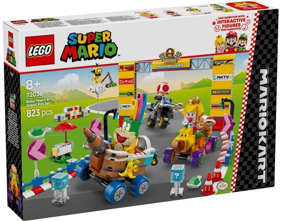 

Конструктор Lego Super Mario Kart Baby Peach & Grand Prix 823 деталей (72036)